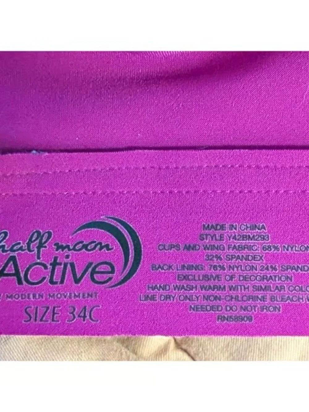 Half Moon Active Racerback Sports Bra 34C